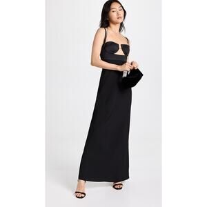 Anna October Veronique Maxi Dress Sleeveless Cut Out Black - S